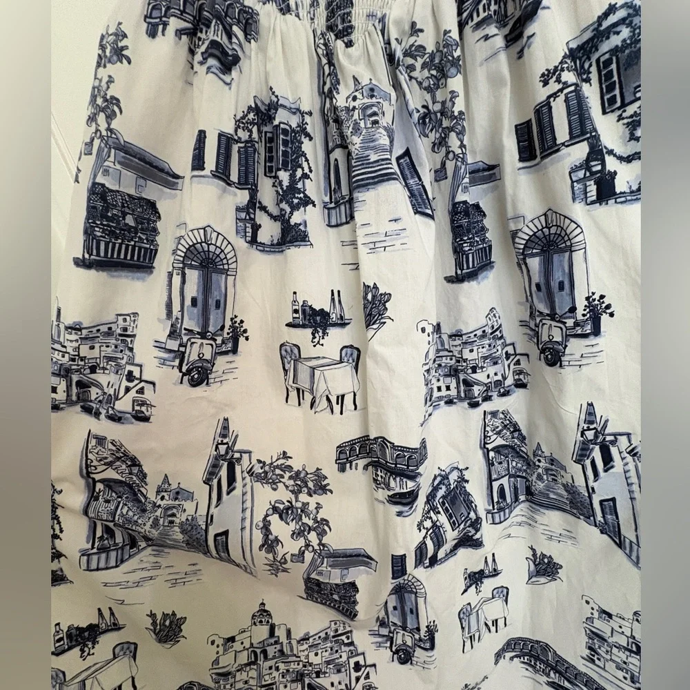 Abercrombie & Fitch Dipped-Waist Smocked Midi Dress - Picture 2 of 5